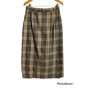 NWT Vintage Eagle's Eye Plaid Skirt Lined Made in USA